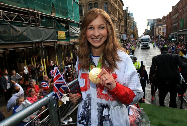 <strong>Olympic cyclist Joanna Rowsell Shand at the celebrations</strong>