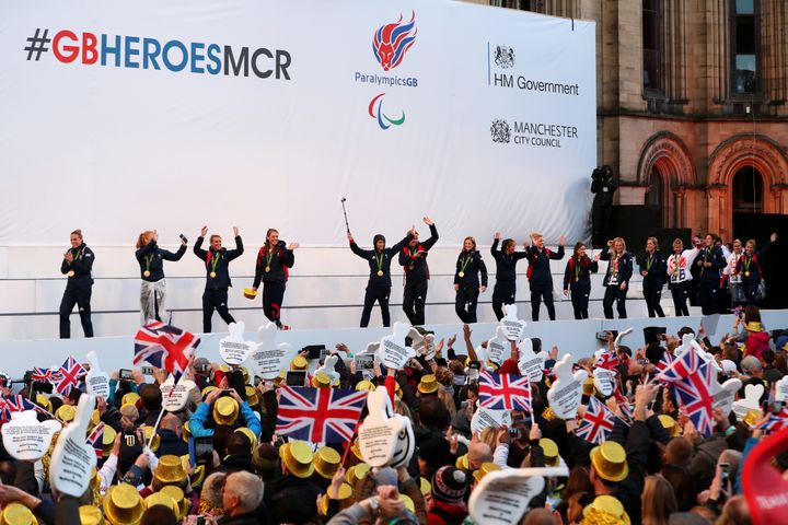 <strong>The people of Manchester braved the rain to welcome home the Olympians and Paralympians</strong>