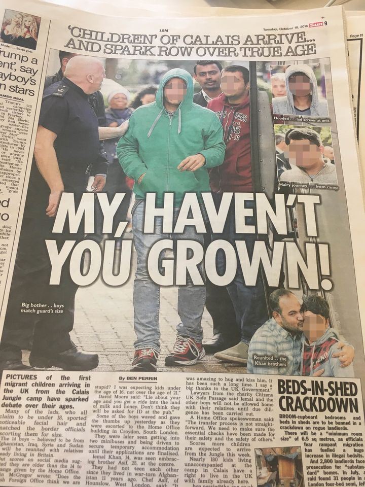 The Sun's reporting of the story (pixellation by HuffPost UK)