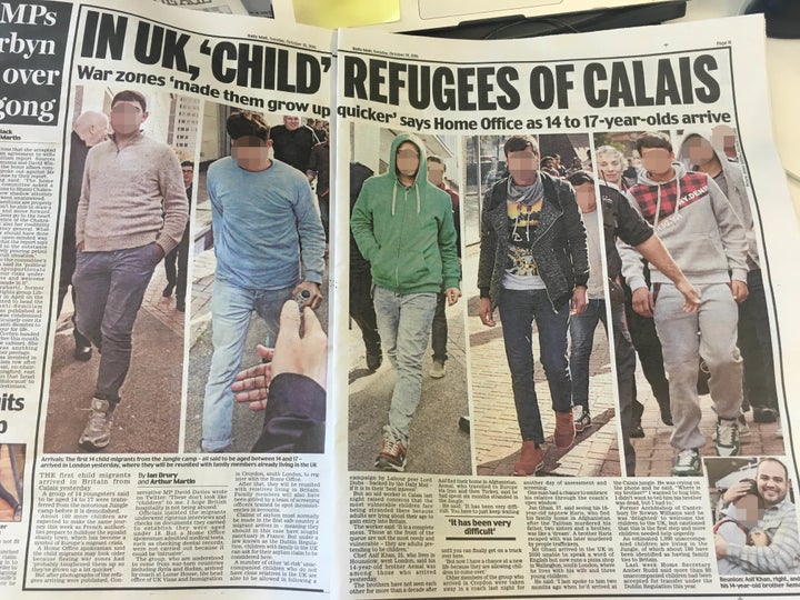 Newspapers have questioned the age of child refugees arriving in Britain (Pixelated by HuffPost UK)