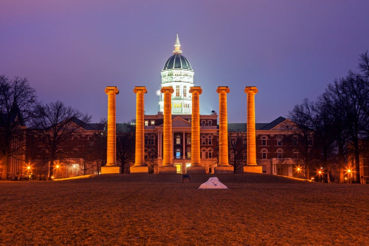 A fraternity at the University of Missouri, pictured, is under investigation over allegations that it taught recruits how to use date rape drugs 