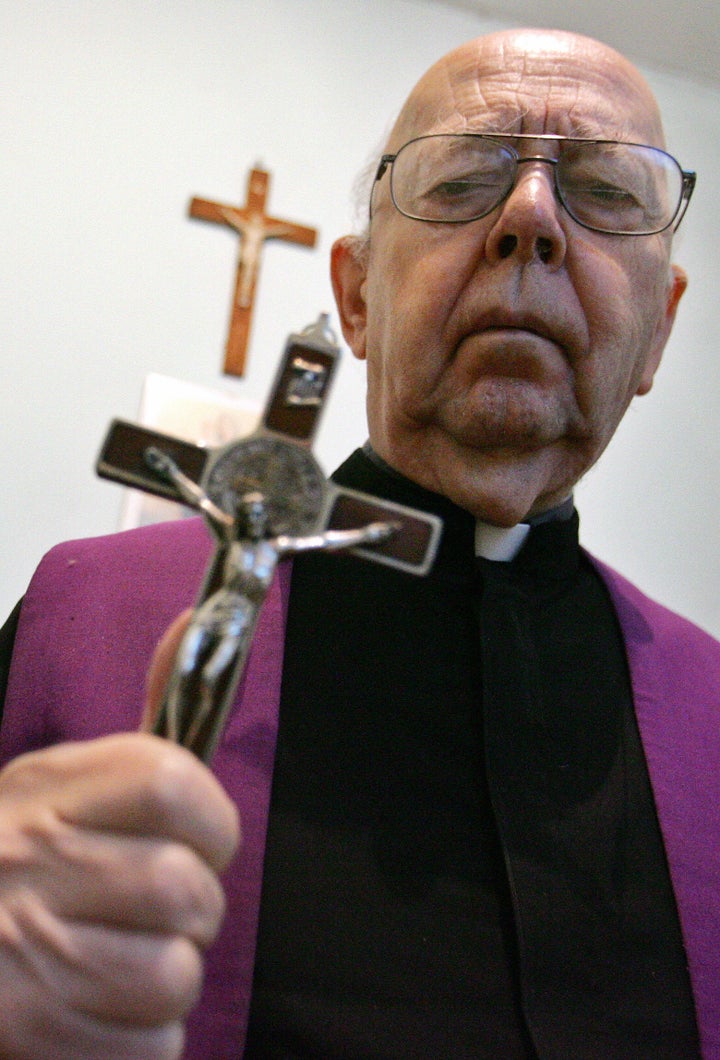 Father Gabriele Amorth (pictured in 2005) died last month after he allegedly performed more than 160,000 exorcisms, leaving a