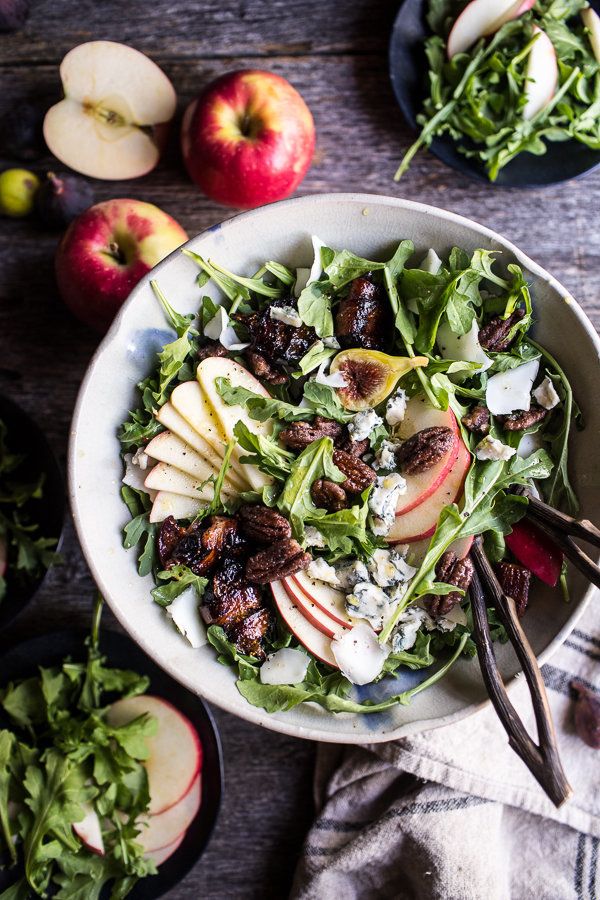 Bacon Wrapped Fig And Honeycrisp Apple Salad With Salted Caramel Pecan