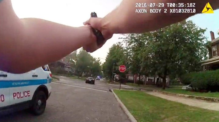 A still image taken from body camera footage released by the Chicago Police Department on July 28, 2016, after the shoot