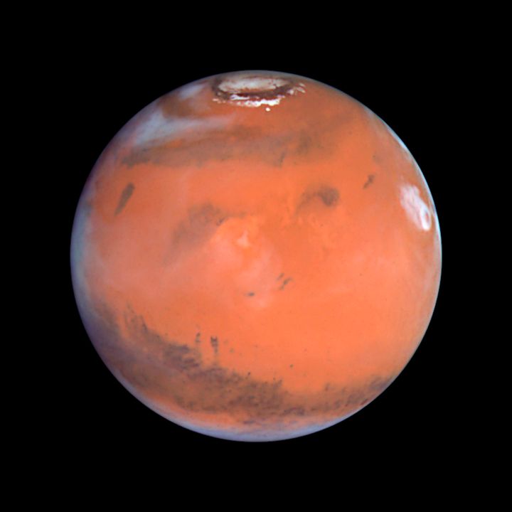 This 1999 Hubble telescope image shows Mars when Mars was 54 million miles (87 million kilometers) from Earth.