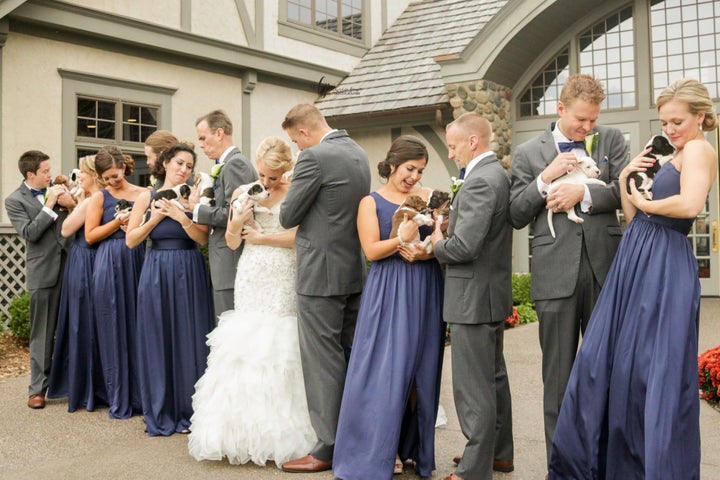 We're happy to report there were no bathroom accidents on the dresses or tuxes!