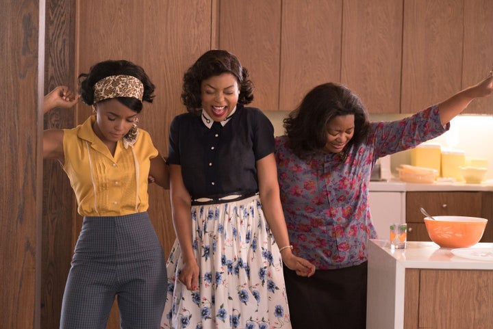 Janelle Monáe, Taraji P. Henson and Octavia Spencer star in a scene from "Hidden Figures."