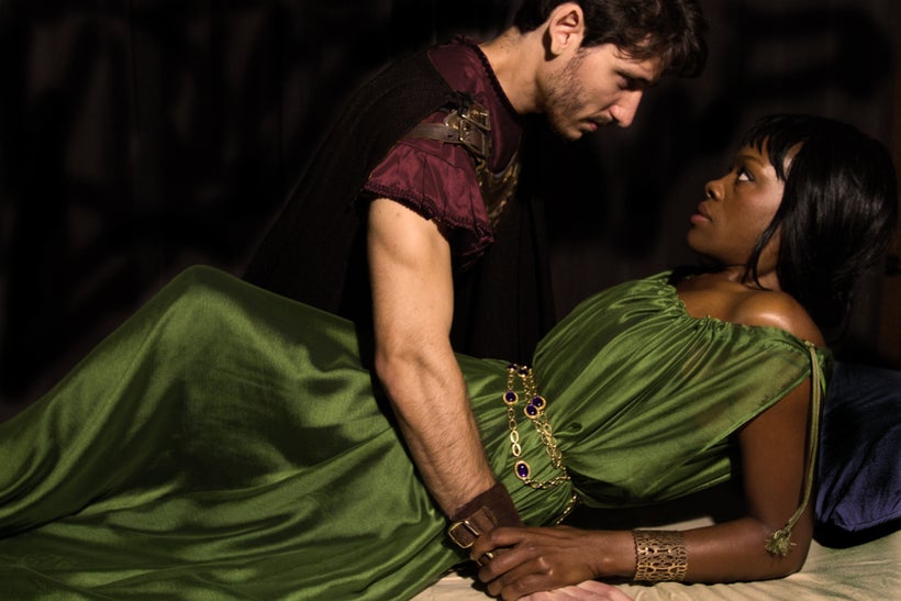 Leighton Samuels as Sextus Tarquinius and Aaliyah Habeeb as Lucrece