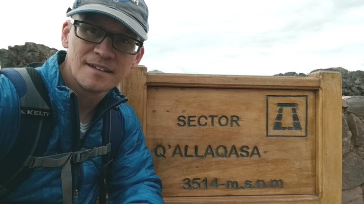 Trying to acclimate at the Incan ruins of Picac, 11,500 feet above sea level.