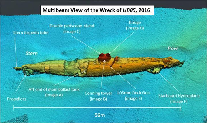 A view of the wreck, believed to be that of the UB-85