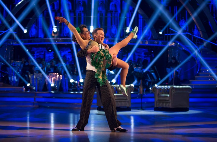 <strong>Lesley Joseph and Anton Du Beke give a typically understated finish during their most recent performance</strong>