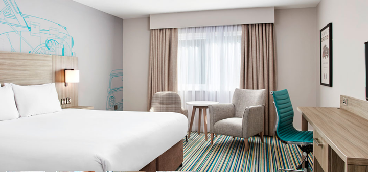 Rooms at the Jurys Inn boast ensuite bathrooms WiFi and flatscreen TVs