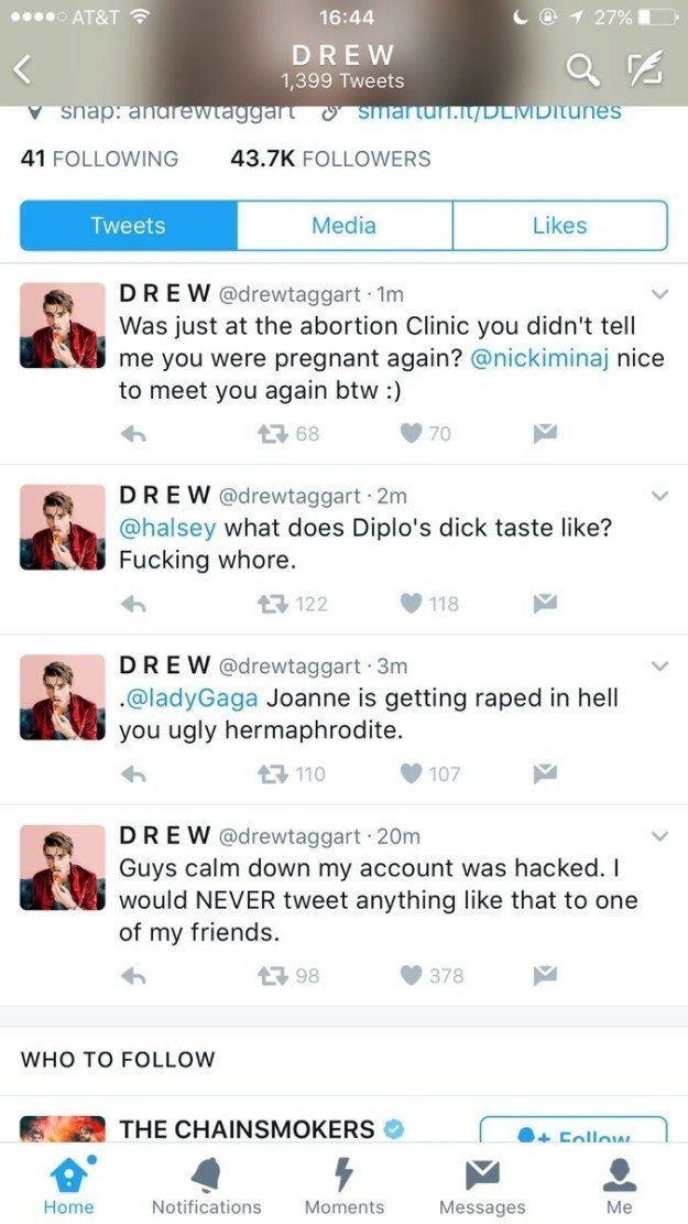 Dont Get Too Close To These Sexist Tweets Sent From The Chainsmokers 