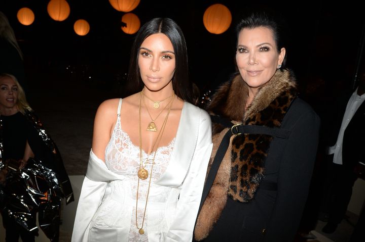 Kris and Kim together the night before Kardashian was robbed at gunpoint. 