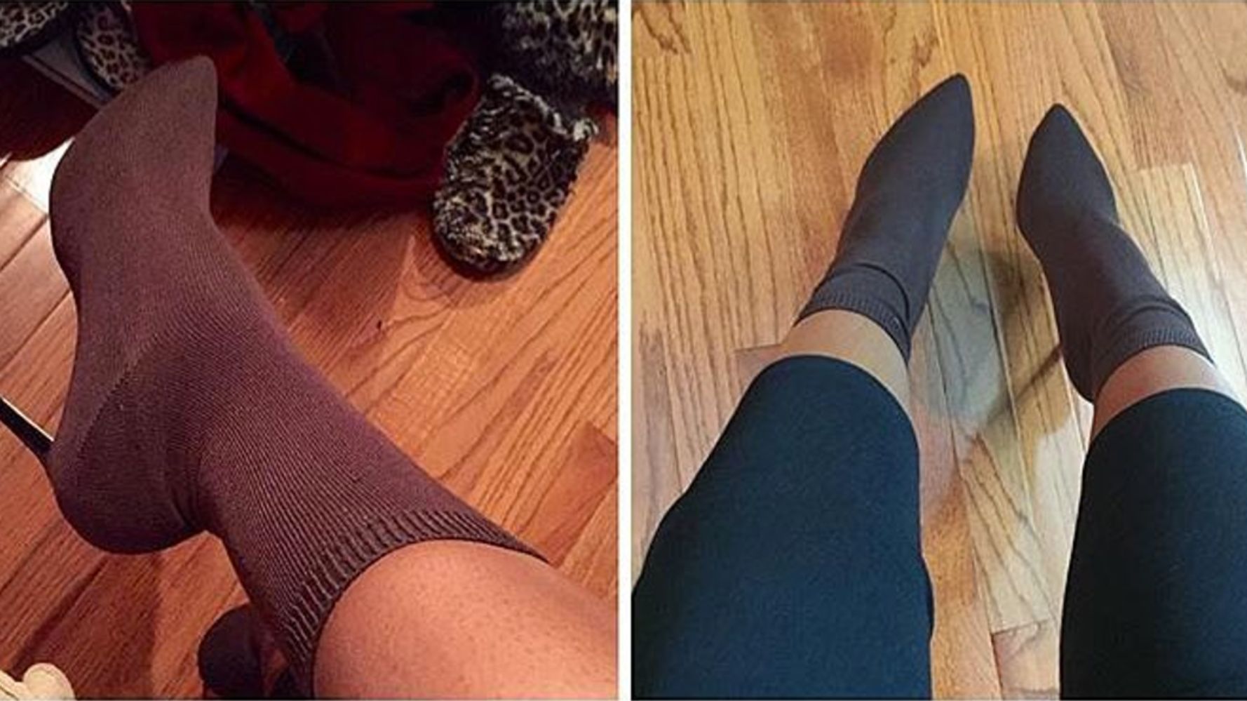 People are putting socks over their heels to DIY their own Yeezy shoes