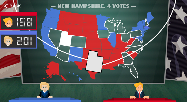 First candidate to get 270 electoral votes wins!