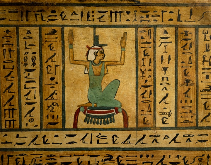 The Goddess Isis, painted on the side of a the sarcophagus in Luxor, Egypt, at the Ancient Egypt Museum.&nbsp;