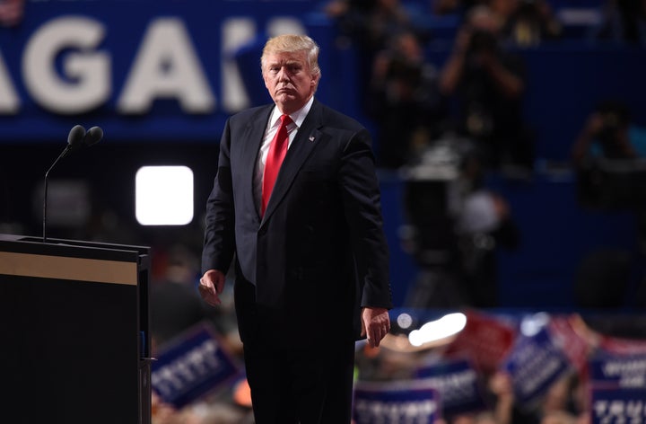 Republican presidential candidate Donald Trump accepts the party's nomination for president on the&nbsp;final night of the Re