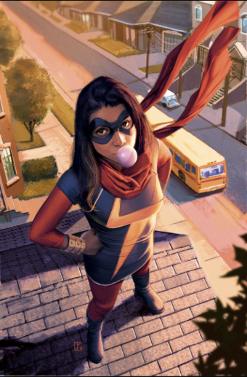 Kamala Khan as Ms. Marvel.