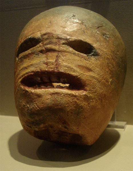 A traditional Irish jack-o'-lantern carved into a turnip from the early 20th century, on display at the Museum of Country Life in Turlough, Ireland. Pretty terrifying, eh?