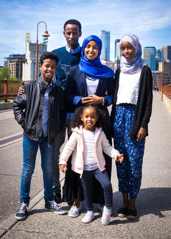 Ilhan Omar with her family.