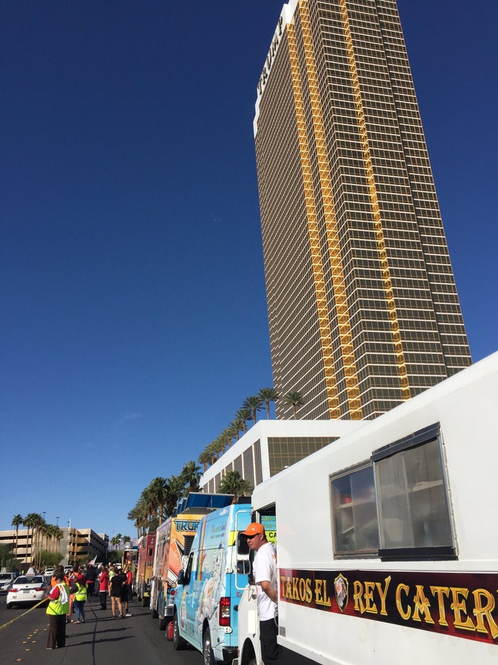 The Wall of Tacos protest included a variety of food trucks.