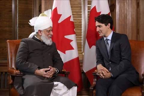 Ahmadiyya Caliph Mirza Masroor Ahmad recently met with Canadian PM Justin Trudeau during a visit to Parliament Hill, Ottawa i