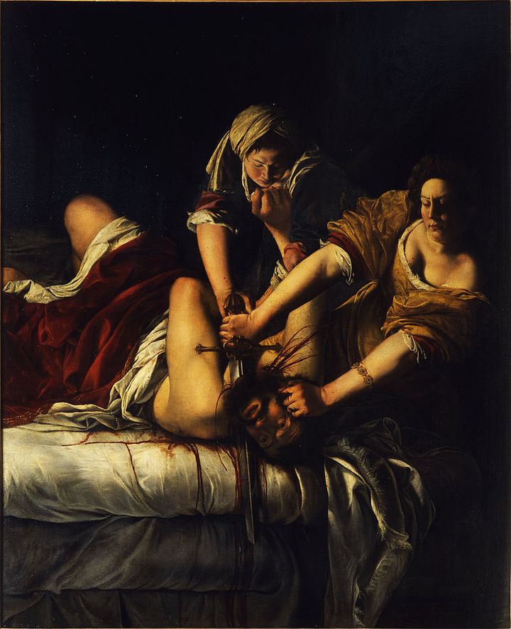 Artemisia Gentileschi, "Judith Slaying Holofernes," 1614–20.