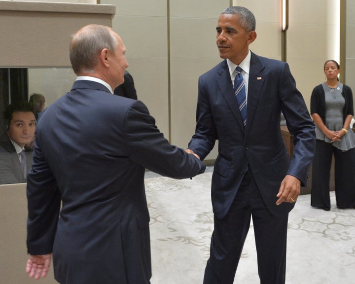 Putin meets with Obama at the G20 summit in Hangzhou, China, on Sept. 5.