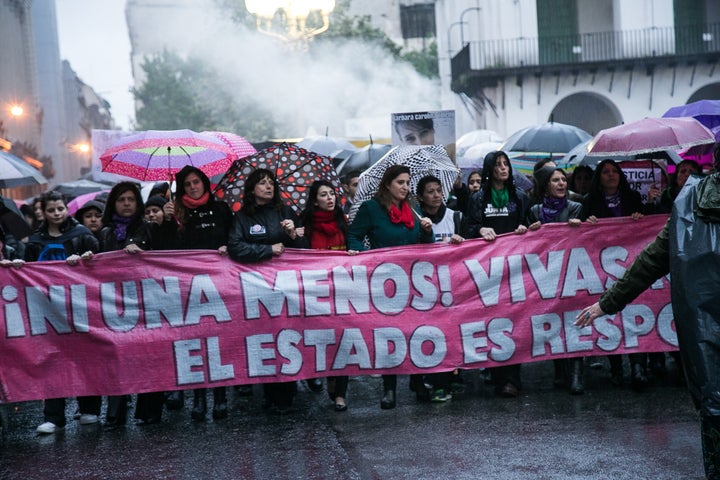 The protest called "MiércolesNegro" (Black Wednesday) was prompted by the abduction of Lucía Pérez, a sc