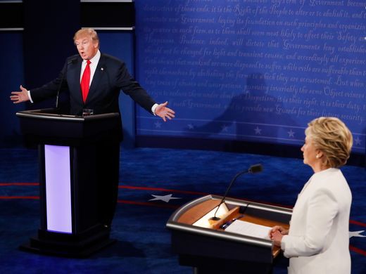Trump and Clinton at the final presidential debate in Nevada