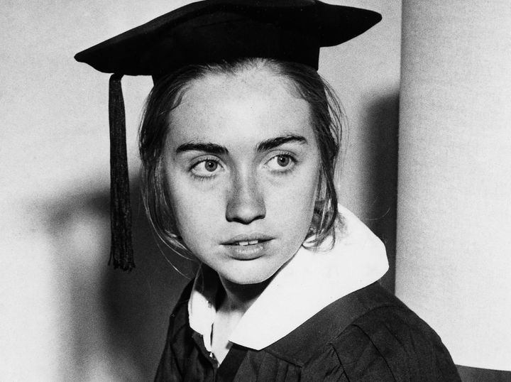 Hillary Rodham as a Wellesley college senior in May 1969.