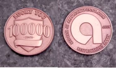 Each "lucky penny" features a unique code that allows its finder to redeem it online.