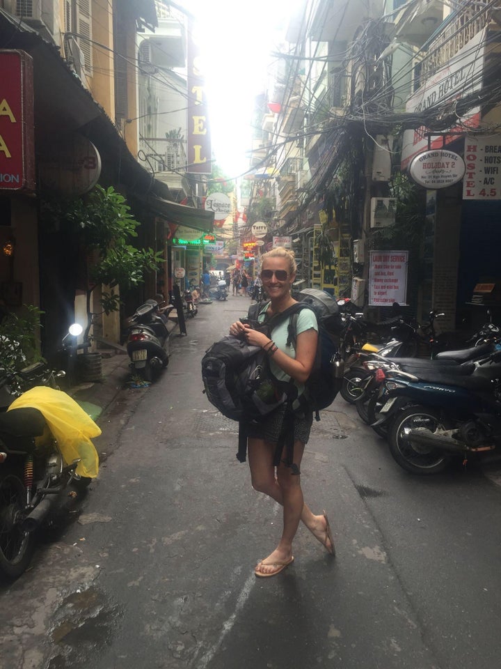 <p>A backpack on the front and back may not be the best idea</p>