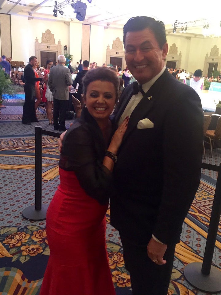 <strong>Gary pictured with former 'Strictly' professional Karen Hardy</strong>