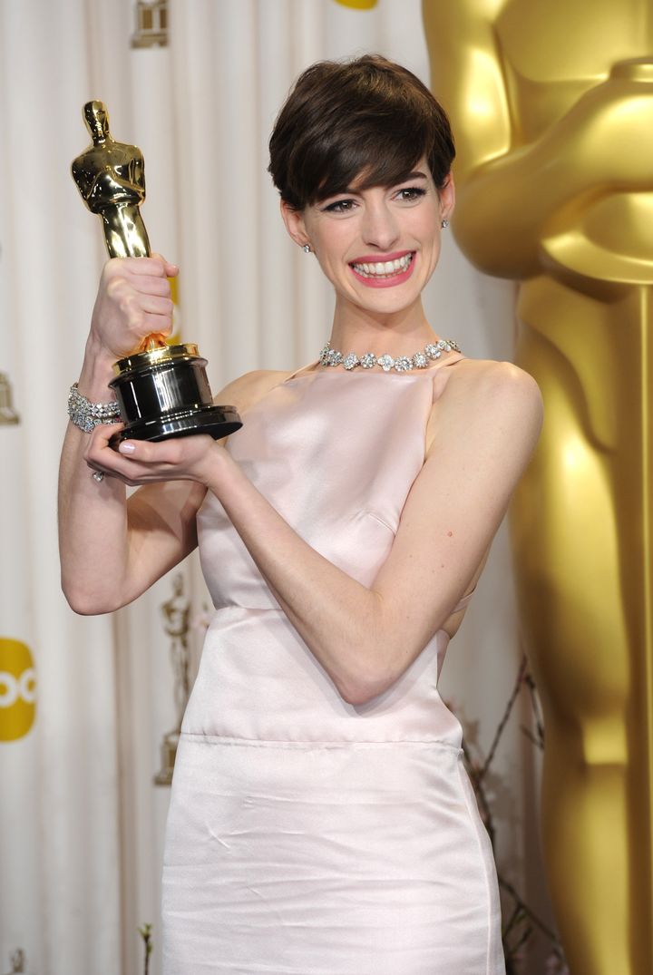 <strong>Anne Hathaway won her Oscar for her role of Fantine in 'Les Miserables'</strong>