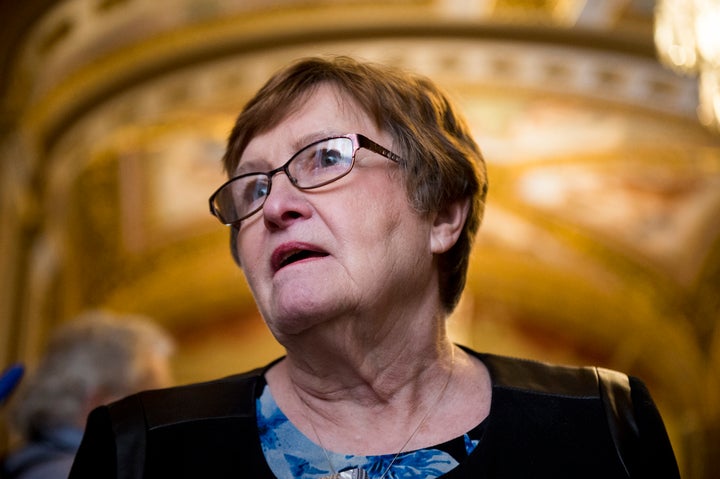 Patty Judge, who is running for Senate in Iowa as a Democrat, on March 8. “I don’t see Chuck Grassley workin