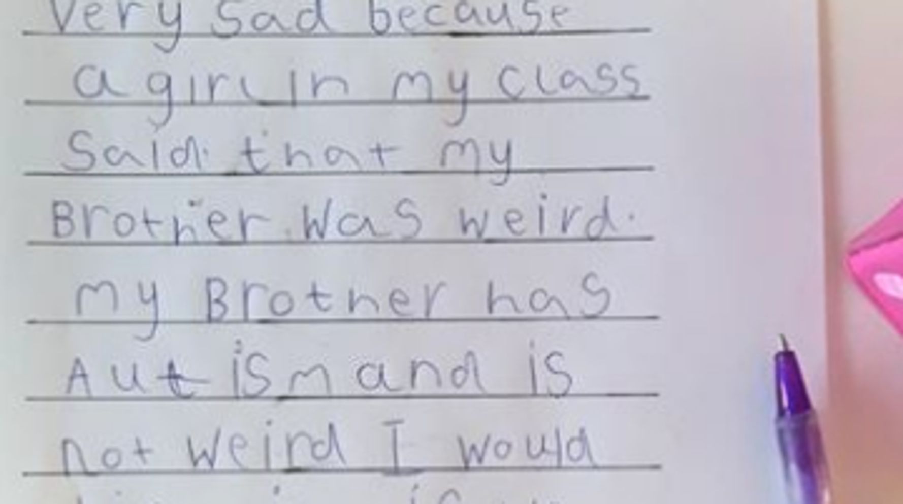 Six Year Old Writes Heartwarming Letter About Brother With Autism We