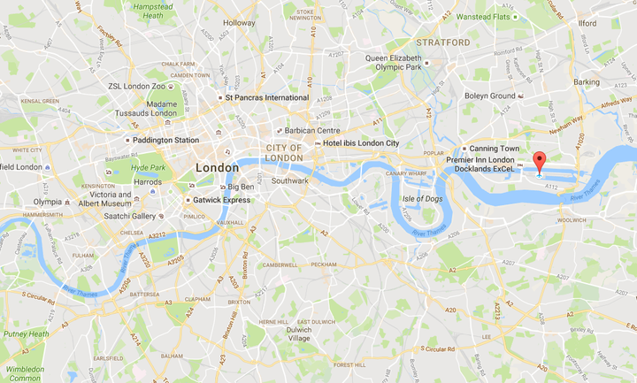 <strong>The airport is situated to the east of central London</strong>