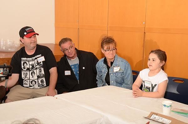 HUDS workers Aaron Ducket, Chris Pappas, Anabella Pappas and Maggie Ducket describe the situation of striking Harvard Univers