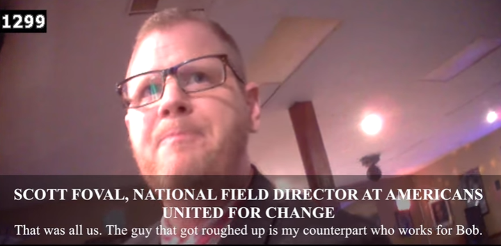 An image from James O'Keefe's new video, featuring the talkative operative Scott Foval.