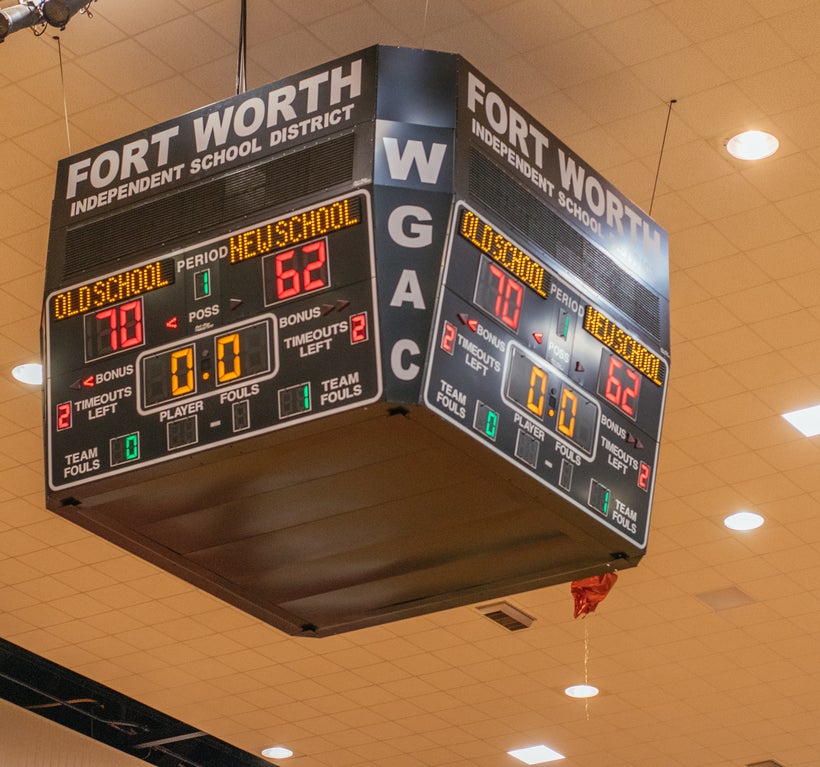 Old School (Alumni) wins the Alumni vs. Students basketball game at Wilkerson Greines Activity Center.
