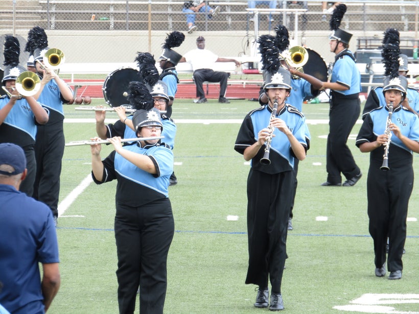 O.D. Wyatt Chaparral Band playing at halftime.