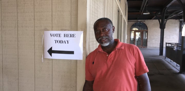 Greg Pope prepares to cast his ballot for Hillary Clinton at an early vote site in Macon, Georgia, this week.