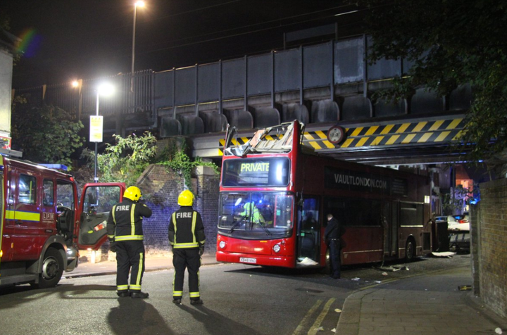 26 people were injured after a double-decker bus crashed into a railway bridge in Tottenham, London.