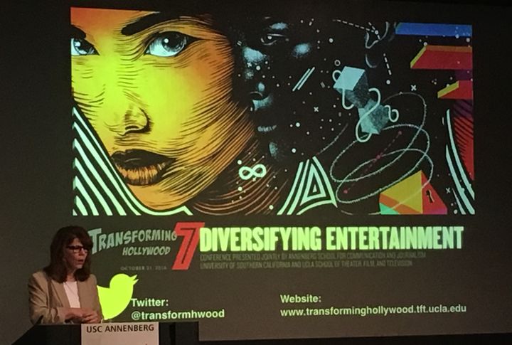 Transforming Hollywood 7 Conference, Professor Stacy L. Smith providing an overview of diversity in Hollywood