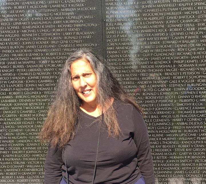 Mary Ann Vecchio at the Vietnam War Memorial