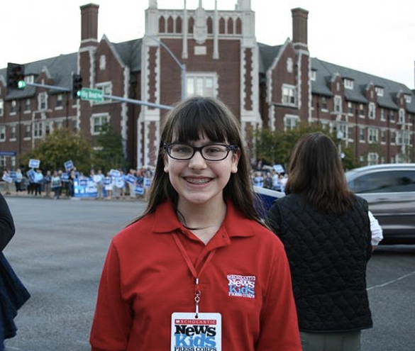 Esther Appelstein, 12, a reporter with Scholastic News Kids Press Corps. 