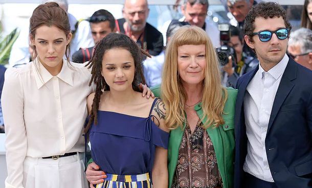 Andrea Arnold (2nd right) with her cast in Cannes: "It was frolicky"