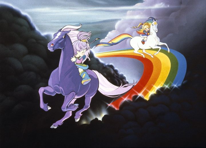 Stormy and Rainbow Brite race in "Rainbow Brite and the Star Stealer"